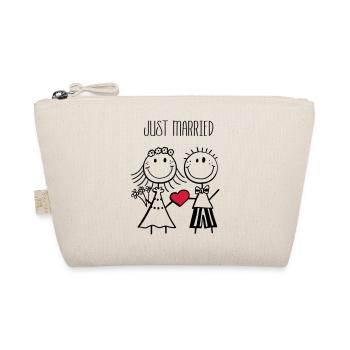 Just Married Brautpaar - Hochzeit - Geschenk - Bio-Täschchen - Natur - Vorne
