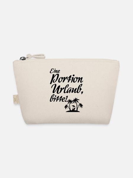 Portion Urlaub - Urlauber, Ferien, Geschenk Spruch - Bio-Täschchen - Natur