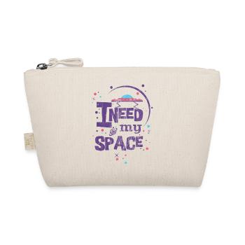 LILA I NEED MY SPACE - Untertassen Sprüche Shirt - Bio-Täschchen - Natur - Vorne