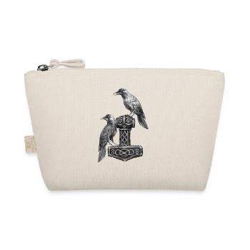Thor Marteau Mjolnir avec Odin et Munin corbeaux Hugin - Trousse biologique - nature - Devant
