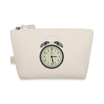uhr zeit watch clock time hourglass sanduhr40 - Bio-Täschchen - Natur - Vorne