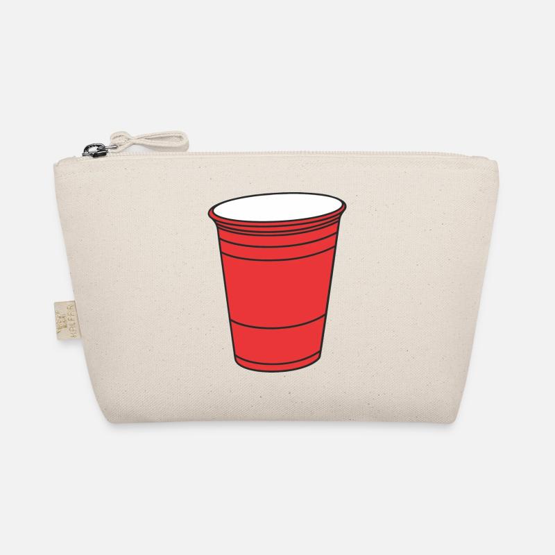 Roter College Becher - Bio-Täschchen - Natur
