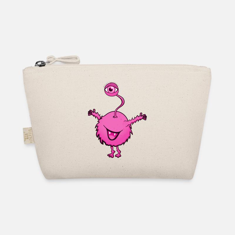 Monster Pink mit einem Auge - Bio-Täschchen - Natur