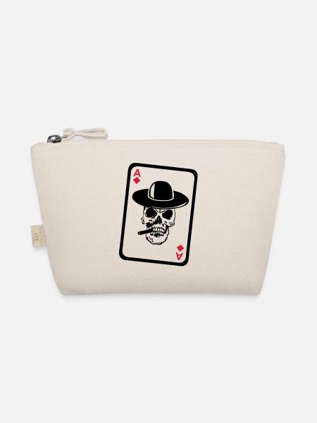 poker ace skull death head dead card Map4 - Organic Pouch - nature - Front