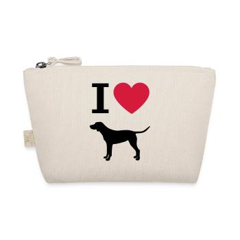 J'aime les chiens, silhouette de coeur allemand shorthair - Trousse biologique - nature - Devant