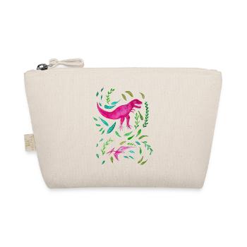 Pink T-Rex Florales Design Geschenk - Bio-Täschchen - Natur - Vorne