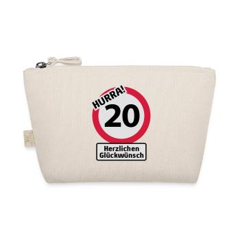 Hurrah 20 Birthday - Congratulations - Organic Pouch - nature - Front