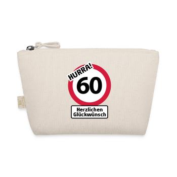 Hurra 60. Geburtstag - Herzlichen Glückwünsch | - Bio-Täschchen - Natur - Vorne