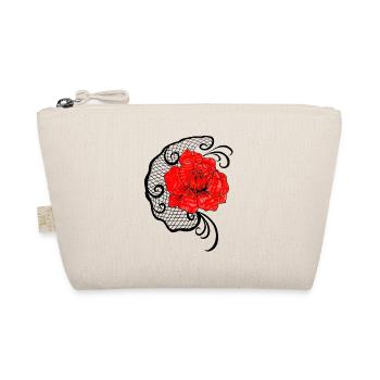Red flower in net pattern - Organic Pouch - nature - Front