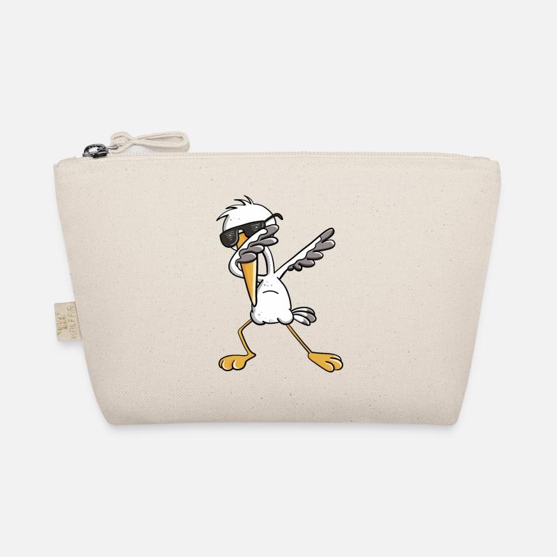 Dab Storch I Schwangerschaft I Baby Geschenk - Bio-Täschchen - Natur