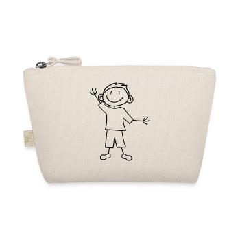 greeting waving family painted child scribble comi - Organic Pouch - nature - Front