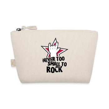 never too small to rock - geburt - baby -kleinkind - Bio-Täschchen - Natur - Vorne