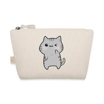 Dessin animé mignon chat gris - Trousse biologique - nature - Devant