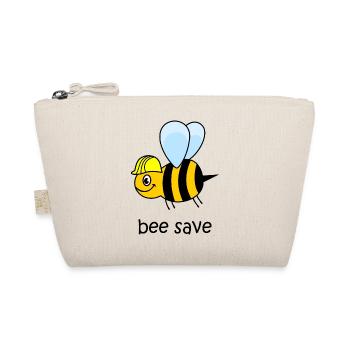 bee save, bee with helmet, funny bee, bee - Organic Pouch - nature - Front