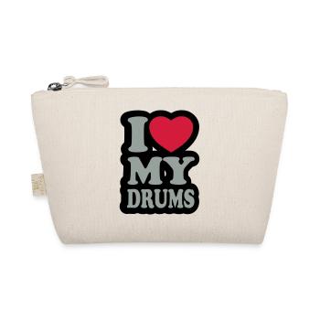 I love my drums - Organic Pouch - nature - Front