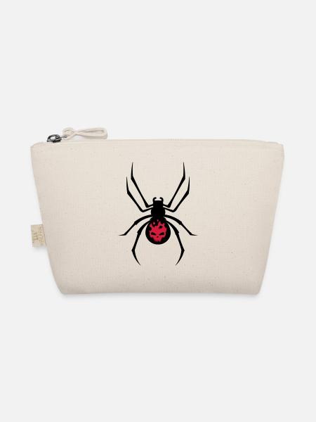 Une araignée noire avec le crâne rouge - Trousse biologique - nature - Devant
