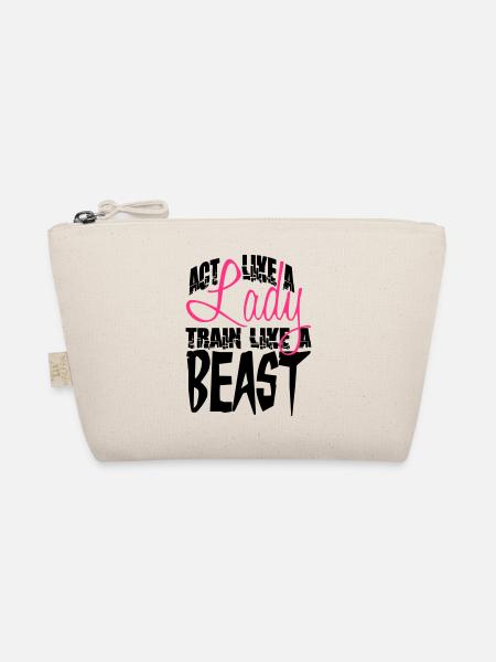Act like a Lady train like a Beast - Bio-Täschchen - Natur - Vorne