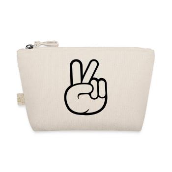 Peace Zeichen Hand Frieden Cool - Bio-Täschchen - Natur - Vorne