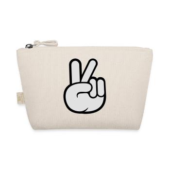 Peace Zeichen Hand Frieden Cool - Bio-Täschchen - Natur - Vorne