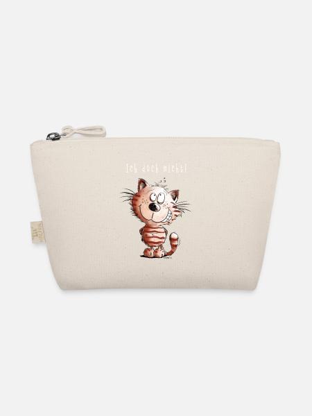 I do not cat I cat motif comic gift - Organic Pouch - nature - Front