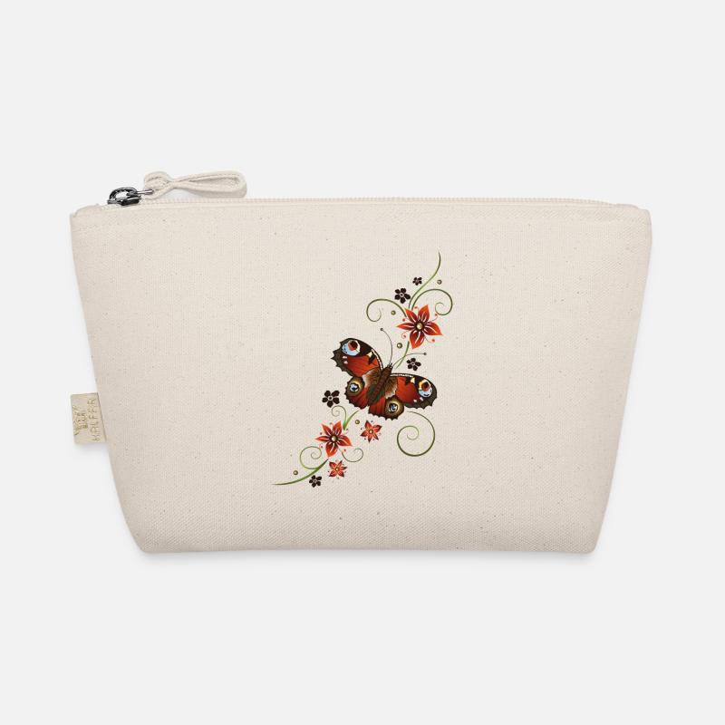Peacock butterfly with floral ornament Organic Pouch