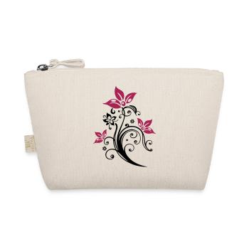 Flowers with filigree floral ornament. Feminine. - Organic Pouch - nature - Front