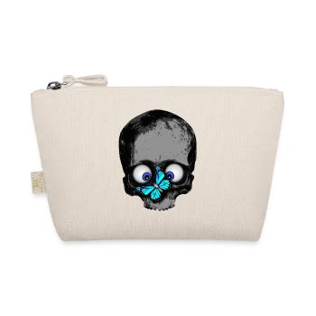 Totenkopf Schmetterling blau / Skull butterfly - Bio-Täschchen - Natur - Vorne