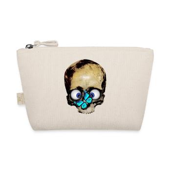 Totenkopf blauer Schmetterling / skull butterfly - Bio-Täschchen - Natur - Vorne