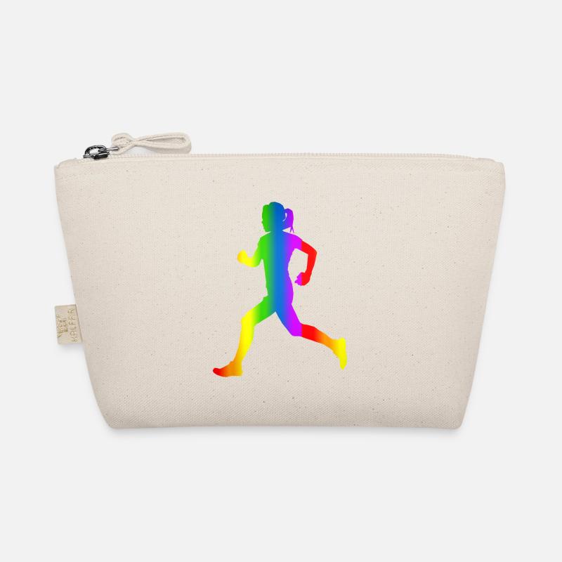 Bunter Läuferin Regenbogen Bio-Täschchen