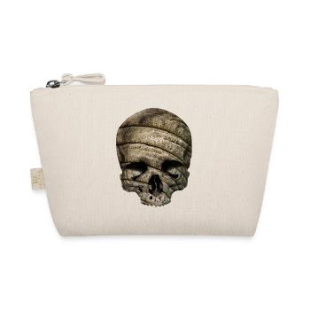 Totenkopf mit Elefantenhaus / skull - Bio-Täschchen - Natur - Vorne