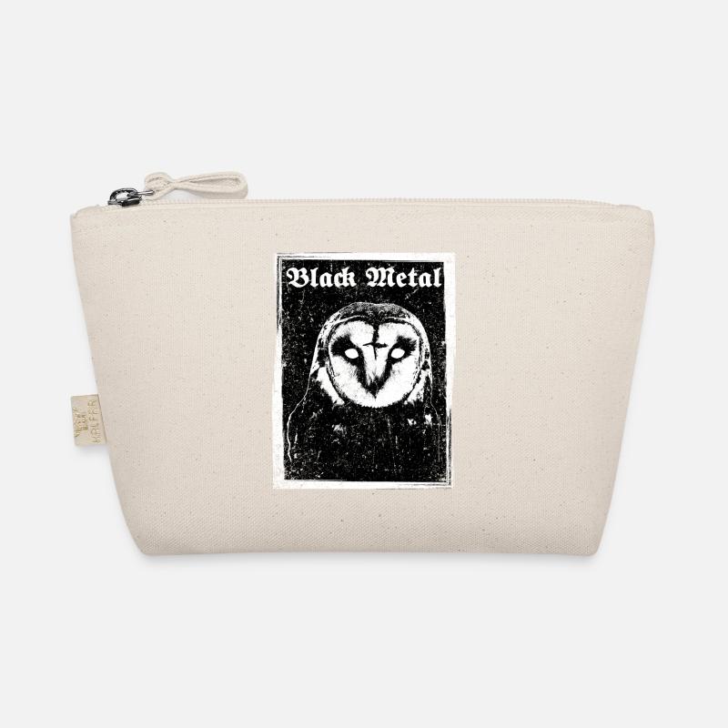 Black Metal Owl Organic Pouch