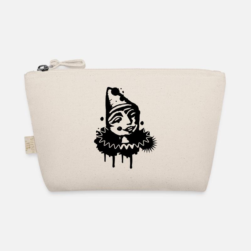 Porträt eines melancholischen Clowns als Graffiti Bio-Täschchen