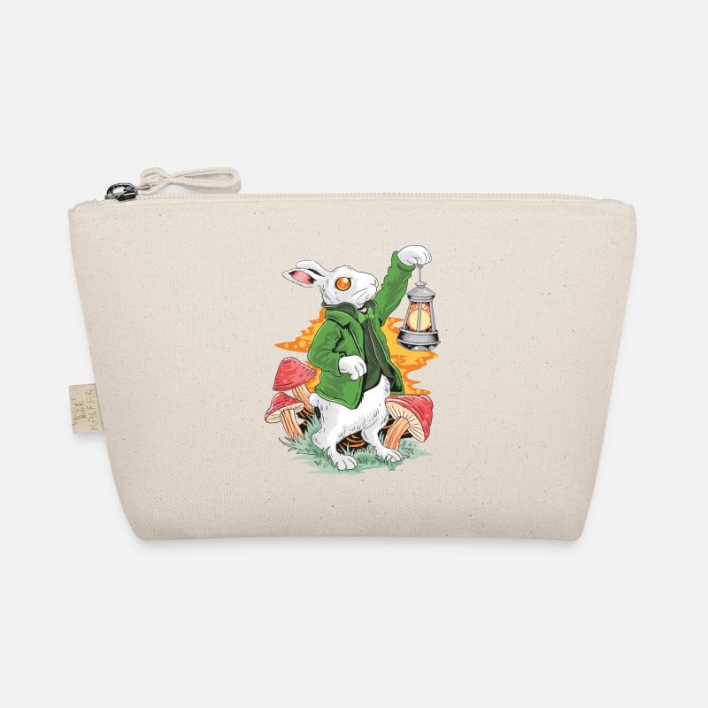 Rabbit with lamp and green jacket Organic Pouch