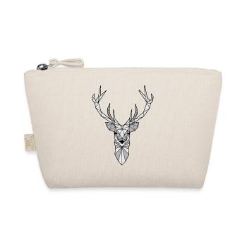 white-gray beautiful deer with large antlers - Organic Pouch - nature - Front