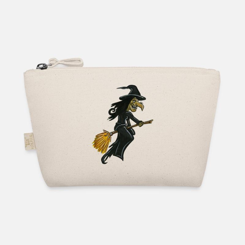 witch witch on broomstick halloween witch Organic Pouch