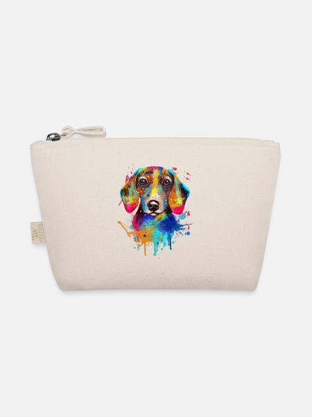 Dackel Dachshund Teckel Aquarell Illustration - Bio-Täschchen - Natur