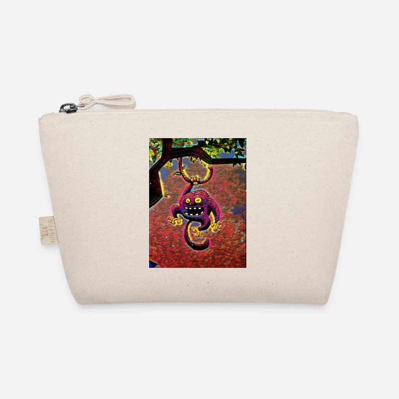 Lila Affe in einem Baum Bio-Täschchen