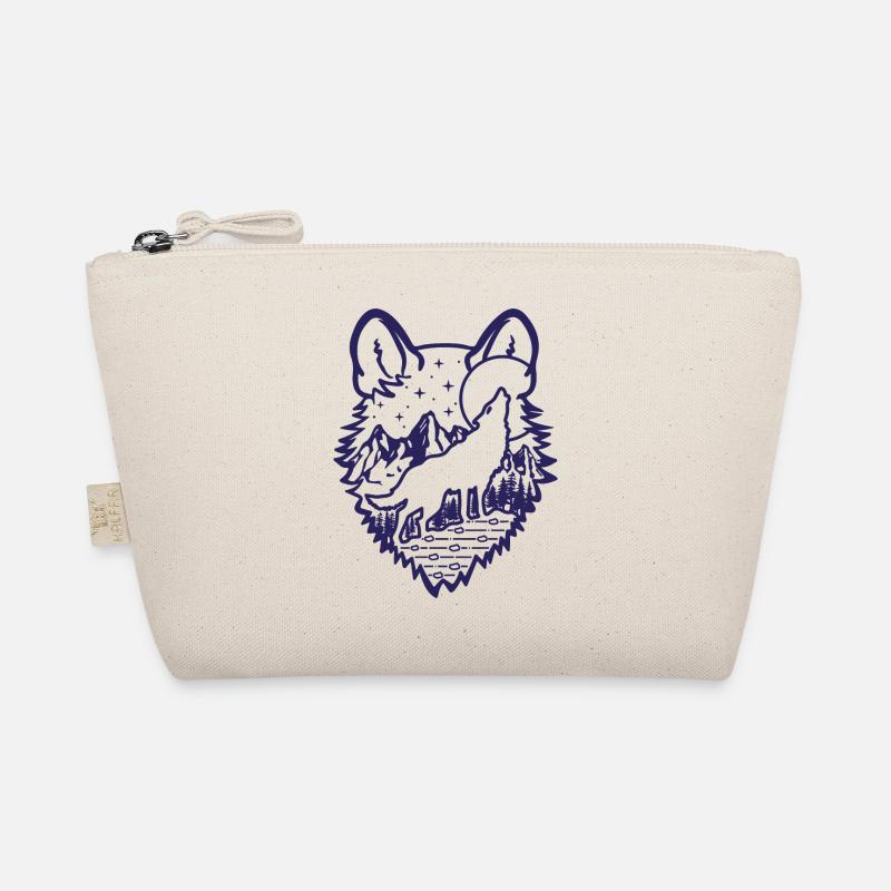 Howling Wolf | Full moon | gift Organic Pouch