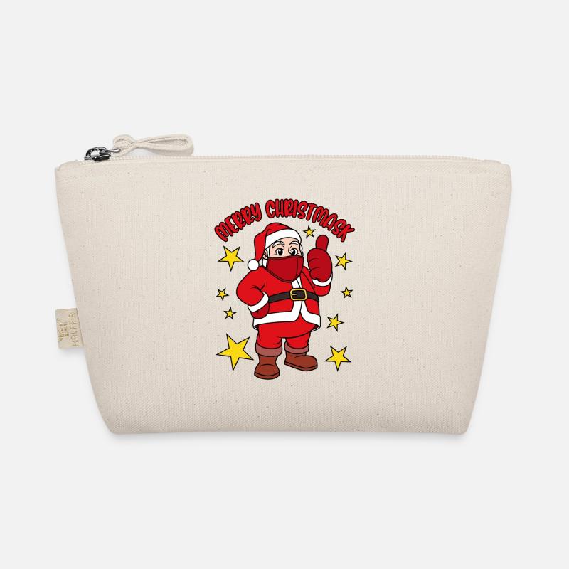 Merry Christmask Weihnachtsmann mit Gesichtsmaske - Bio-Täschchen - Natur