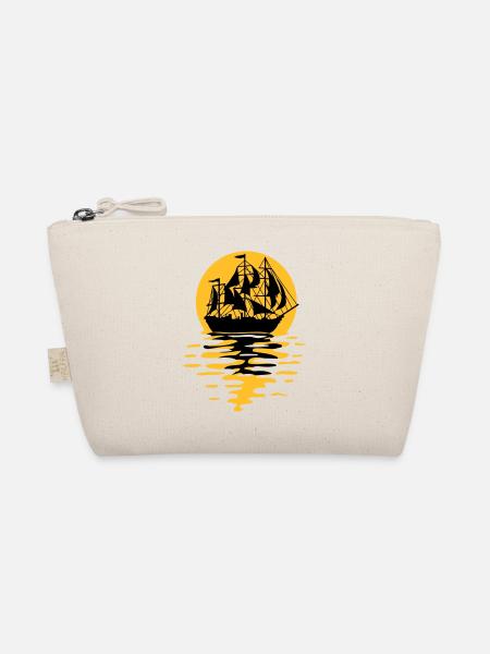Conception de silhouette de bateau à voile - Trousse biologique - nature - Devant