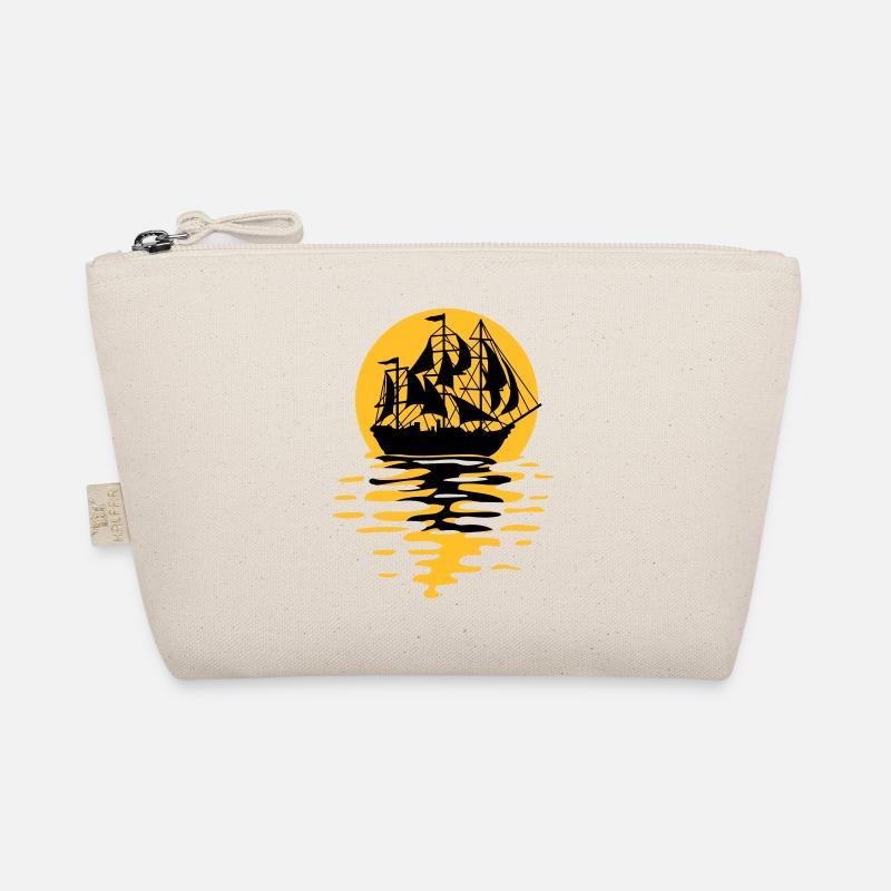 Sailing ship silhouette design Organic Pouch