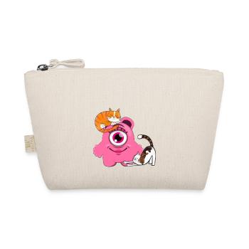 Monster Einäugi loves cats - pink - Organic Pouch - nature - Front
