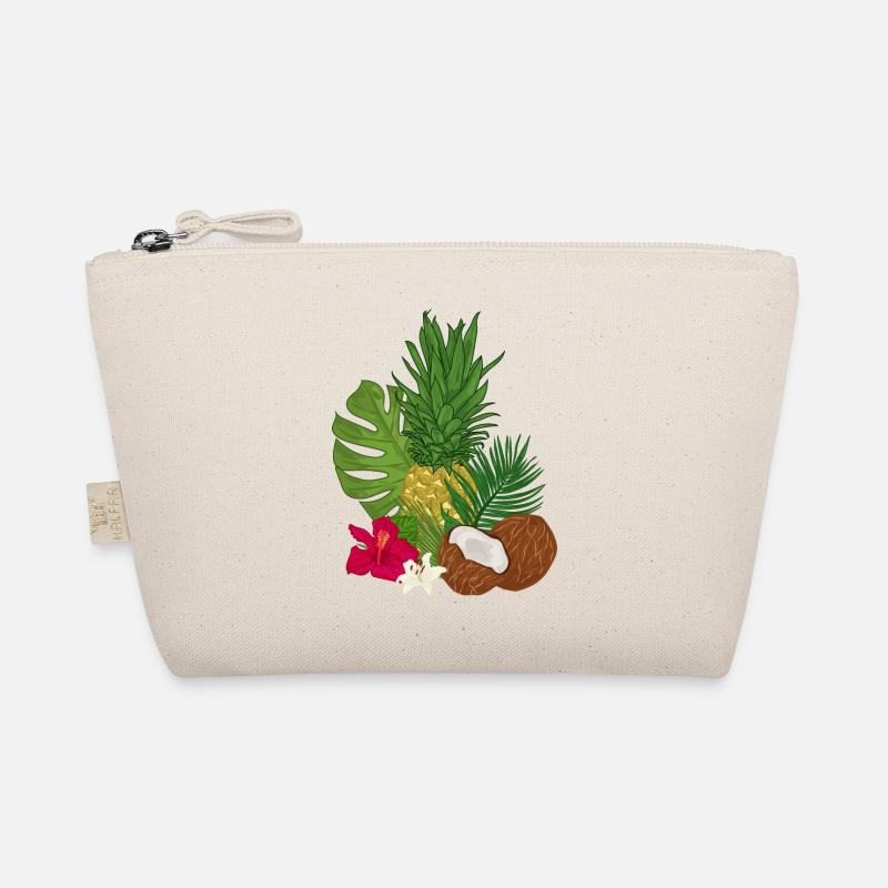 Tropisches Bouquet hinterlässt Kokosnussananas - Bio-Täschchen - Natur