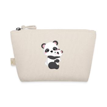Mommy and I Cute Panda with Mom Gift - Organic Pouch - nature - Front
