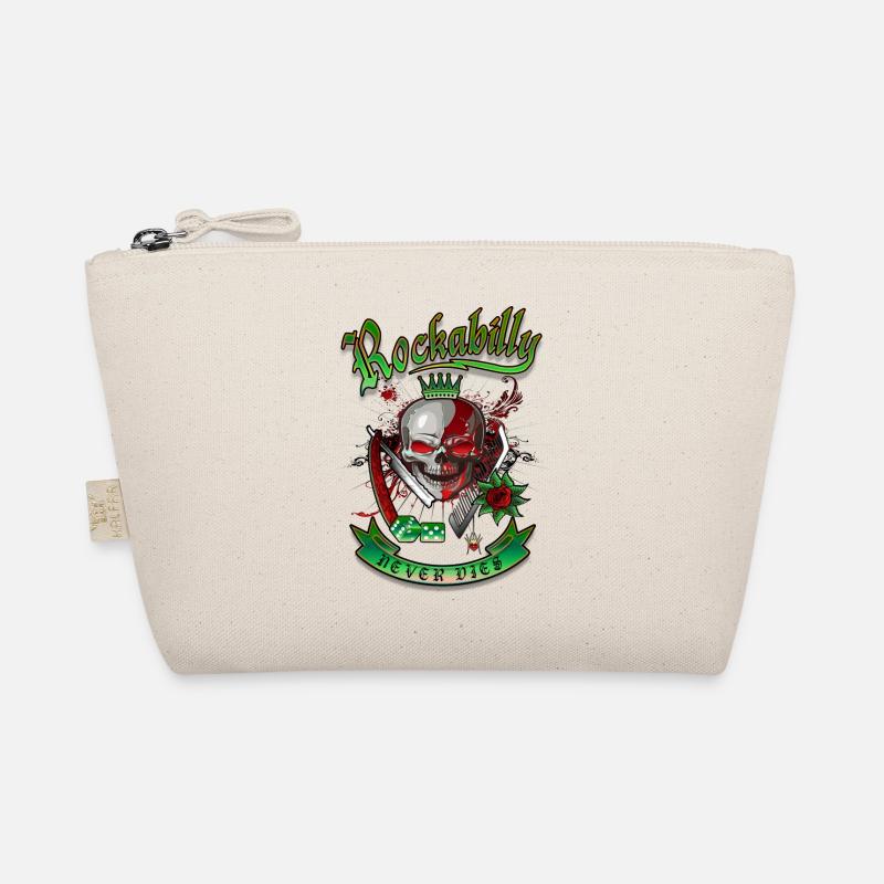 Rockabilly Skull - Bio-Täschchen - Natur