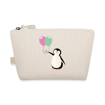 Süßer Pinguin mit Luftballon - Bio-Täschchen - Natur - Vorne