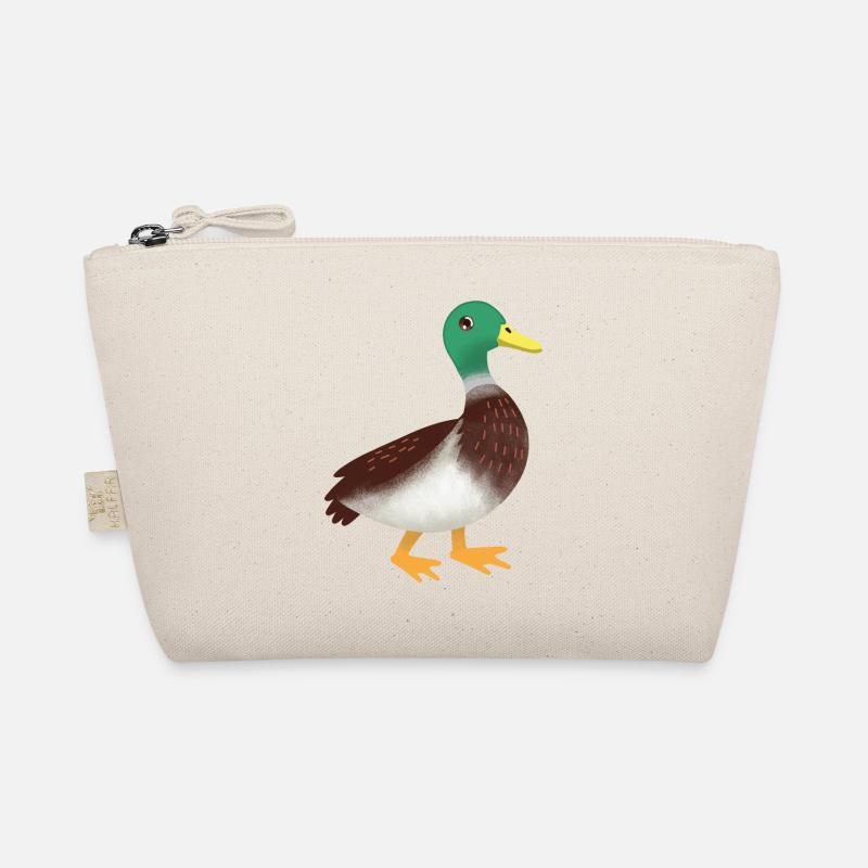 Simple mallard Duck Hand Drawn Organic Pouch