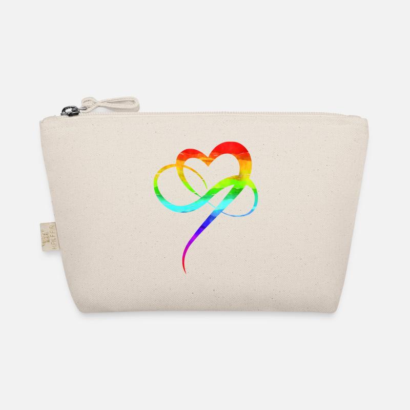 Homo Liebe CSD Regenbogen Herz Polygamie IDAHOBIT - Bio-Täschchen - Natur