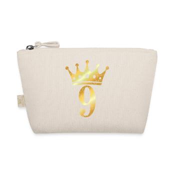 Couronne numéro 9 (jaune doré vintage) 9ème anniversaire - Trousse biologique - nature - Devant