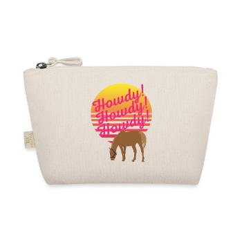 Howdy Classic Retro Sunset Horse Western Hello USA - Organic Pouch - nature - Front
